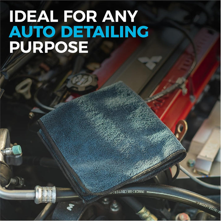 - All-Purpose Microfiber Terry Cleaning Towels - Commercial Grade, Highly Absorbent, Lint-Free, Streak-Free, Kitchens, Bathrooms, Offices, 300Gsm, 12In X 12In, Grey (12-Pack)