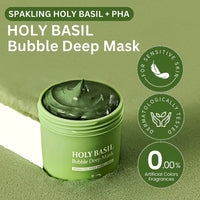 Korean Carbonic Acid Holy Basil Bubble Facial Mask Exfoliating Deep Cleansing Remove Blackhead Shrink Pore Oil Control Skin Care
